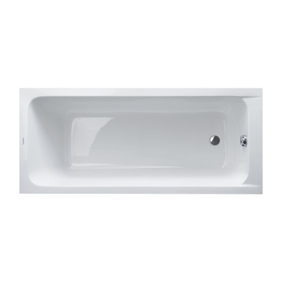Duravit D-Code Badewanne 420x700x1700mm, Weiß glänzend, Rechteckig, Einbau, Ablauf Fußbereich, 110l, 1 Rückenschräge variabel