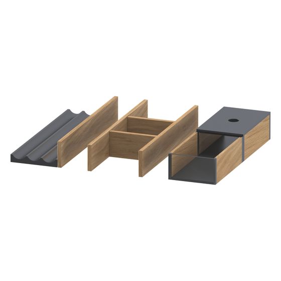 Duravit Universal Einrichtungssystem Set 325x271x55mm Eiche Natur massiv, Massivholz, für Waschtischunterbau
