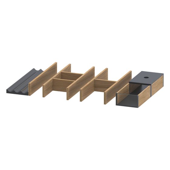Duravit Universal Einrichtungssystem Set 442x321x55mm Eiche Natur massiv, Massivholz, für Waschtischunterbau