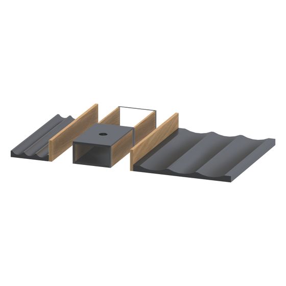 Duravit Universal Einrichtungssystem Set 462x271x55mm Eiche Natur massiv, Massivholz, für Waschtischunterbau