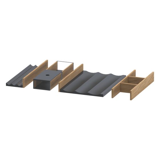 Duravit Universal Einrichtungssystem Set 579x271x55mm Eiche Natur massiv, Massivholz, für Waschtischunterbau