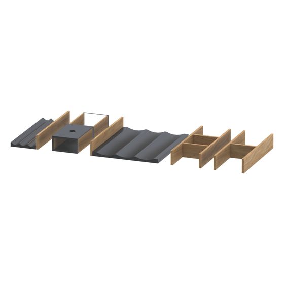 Duravit Universal Einrichtungssystem Set 696x321x55mm Eiche Natur massiv, Massivholz, für Waschtischunterbau