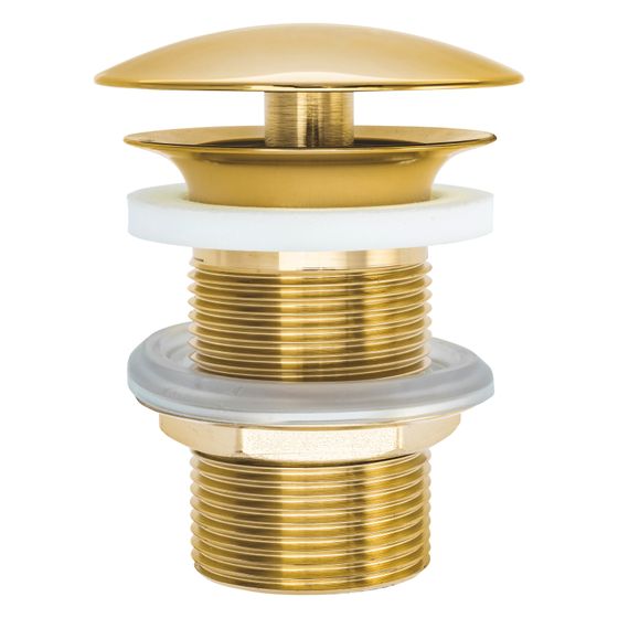 Duravit Universal Schaftventil, Gold poliert, Waschtisch ohne ÜL Höhe 75mm, Messing Ventilabdeckhaube, d.72mm