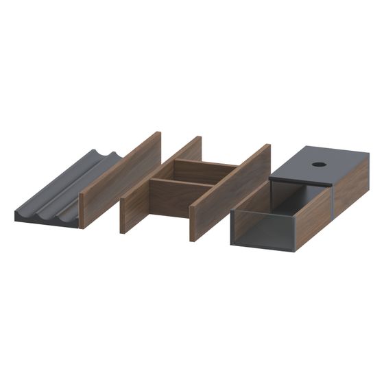 Duravit Universal Einrichtungssystem Set 325x371x55mm AM Nussbaum, Massivholz, für Waschtischunterbau