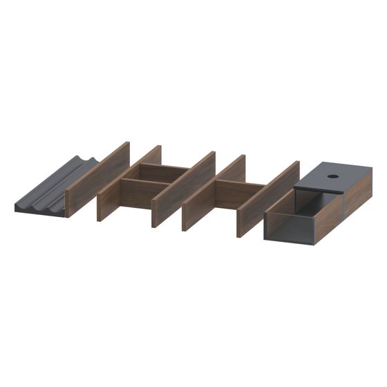 Duravit Universal Einrichtungssystem Set 442x321x55mm AM Nussbaum, Massivholz, für Waschtischunterbau