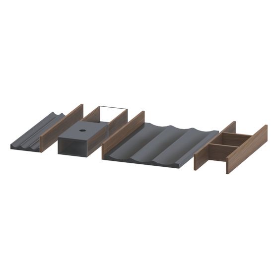 Duravit Universal Einrichtungssystem Set 579x371x55mm AM Nussbaum, Massivholz, für Waschtischunterbau