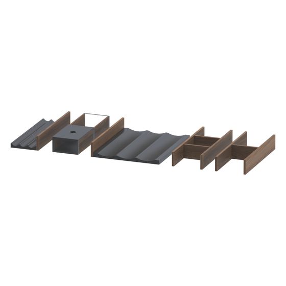Duravit Universal Einrichtungssystem Set 696x271x55mm AM Nussbaum, Massivholz, für Waschtischunterbau