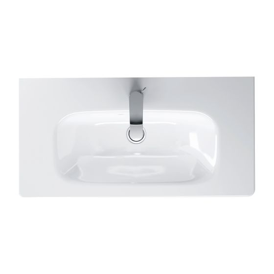 Duravit DuraStyle Waschtisch 400x785x170mm Compact WonderGliss Weiß Hochglanz Rechteckig, 1 Waschplatz/HL mittig, mit Überlauf