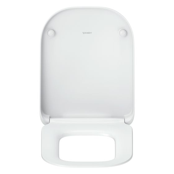 Duravit Univavo WC-Sitz eckig Weiß, 350x45x448mm, mit Absenkautomatik, Sitzgarnitur abnehmbar, überlappend