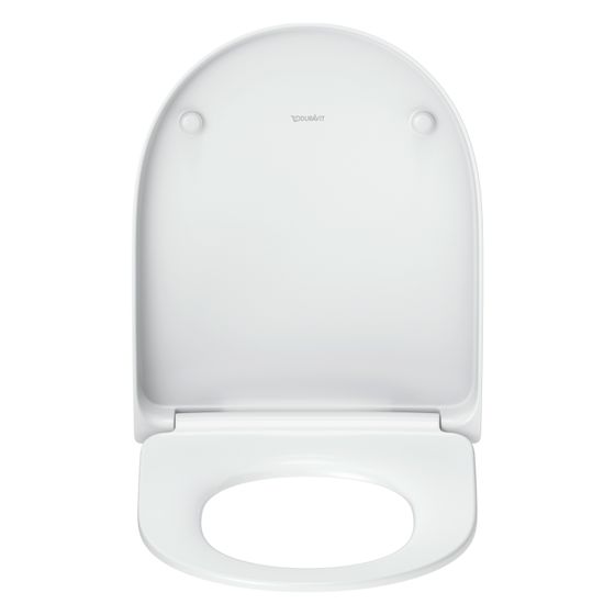 Duravit Univavo WC-Sitz D-shaped Weiß, 367x45x438mm, mit Absenkautomatik, Sitzgarnitur abnehmbar, überlappend