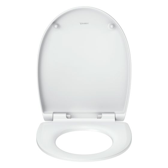 Duravit Univavo WC-Sitz oval Weiß, 370x48x451mm, mit Absenkautomatik, Sitzgarnitur abnehmbar, überlappend