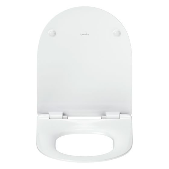 Duravit Univavo WC-Sitz D-shaped Weiß, 368x47x451mm, mit Absenkautomatik, Sitzgarnitur abnehmbar, überlappend