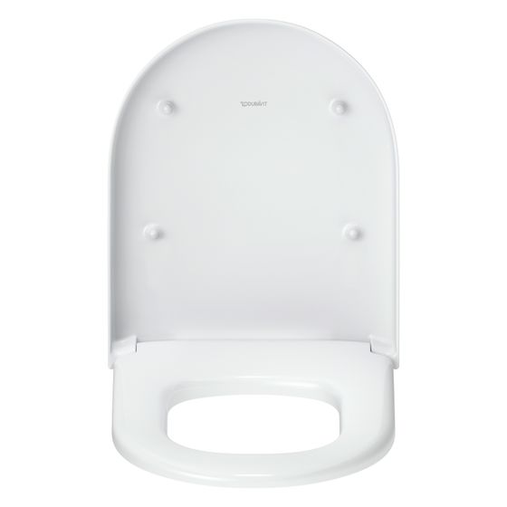 Duravit Univavo WC-Sitz D-shaped Weiß, 377x50x455mm, mit Absenkautomatik, Sitzgarnitur abnehmbar, überlappend