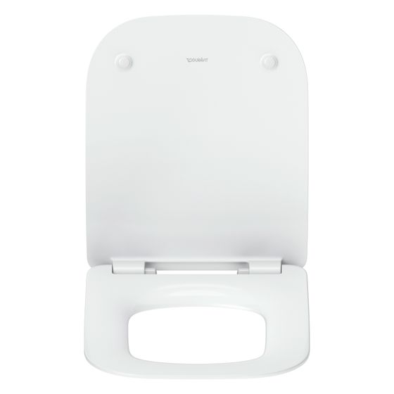Duravit Univavo WC-Sitz eckig Weiß, 360x48x434mm, mit Absenkautomatik, Sitzgarnitur abnehmbar, überlappend
