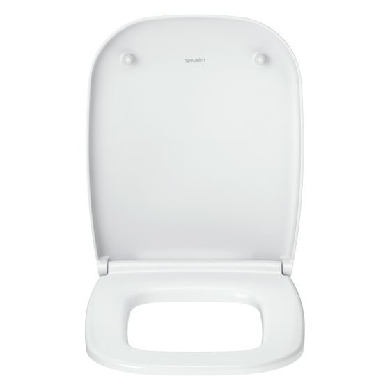 Duravit Univavo WC-Sitz eckig Weiß, 359x49x443mm, mit Absenkautomatik, Sitzgarnitur abnehmbar, überlappend