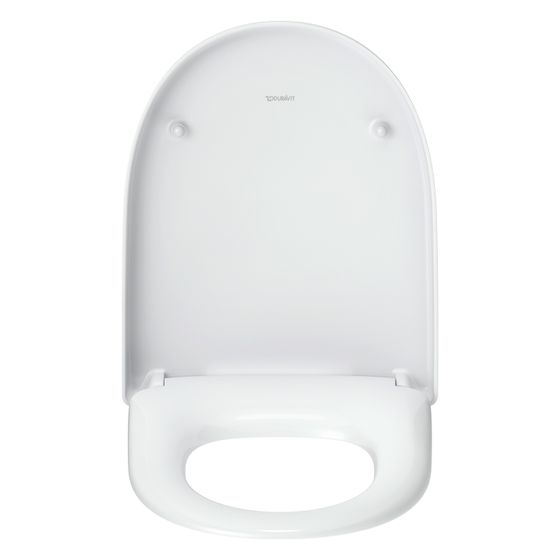 Duravit Univavo WC-Sitz D-shaped Weiß, 373x49x457mm, mit Absenkautomatik, Sitzgarnitur abnehmbar, überlappend