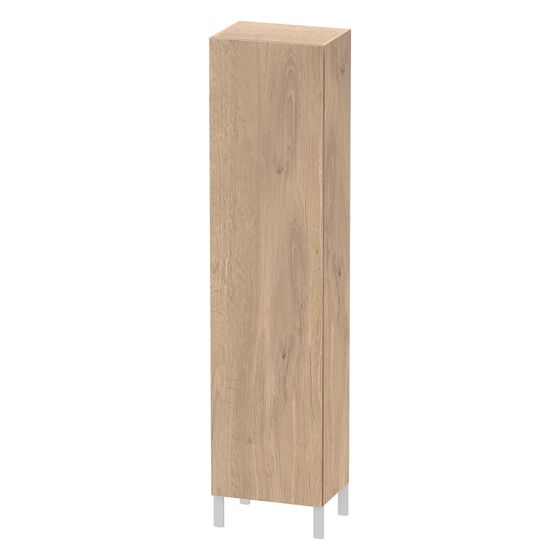 Duravit L-Cube Hochschrank Dekor variabel 200-363x250-500x1321-2000mm Eiche Marmoriert Matt, 1 Tür R, Grifflos, 3 Glas-FB, 50mm