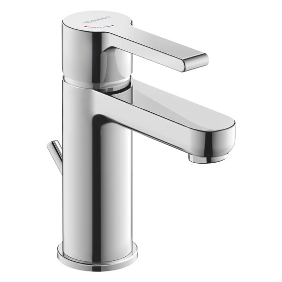 Duravit B.2 Einhebel-Waschtischmischer S FreshStart und MinusFlow, Chrom, 4l/min, mit Garnitur, Ausladung 101mm, Höhe 152mm