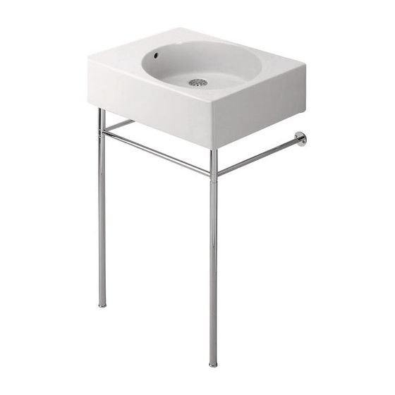 Duravit Design Classics Waschtisch 460x615x225mm wandhäng., L, Weiß Hochglanz, Rechteckig, 1 WP, 1 HL, mit ÜL