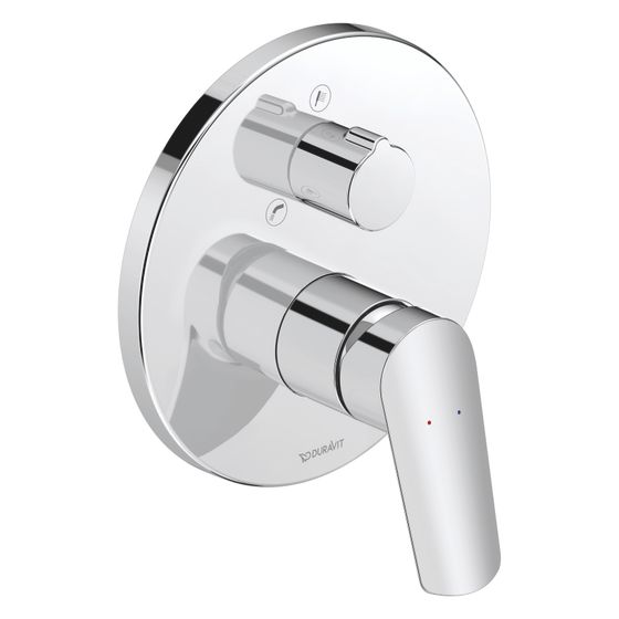 Duravit No.1 Einhebel-Wannenmischer Unterputz, Verbraucher 2, Chrom, mit SIcherungsk.. 22,5l/min, Rosette rund d.170mm