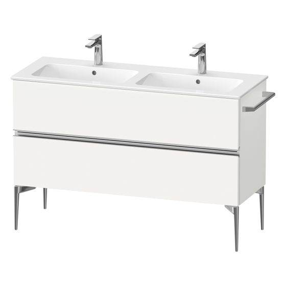 Duravit Sivida Waschtischunterbau bodenstehend 477x1280x591mm, Mattweiß, Griffleiste, 2 SK, Aus./Schür.