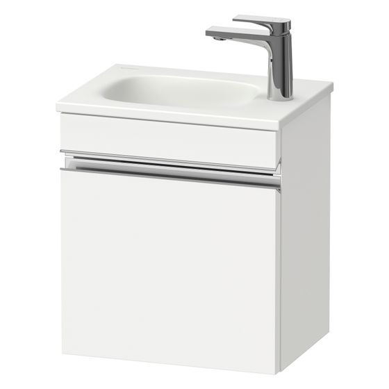 Duravit Sivida Waschtischunterbau wandh 295x400x440mm R, Mattweiß, Griffleiste, 1 Tür, Automatiktürsch. SV4649R10180000