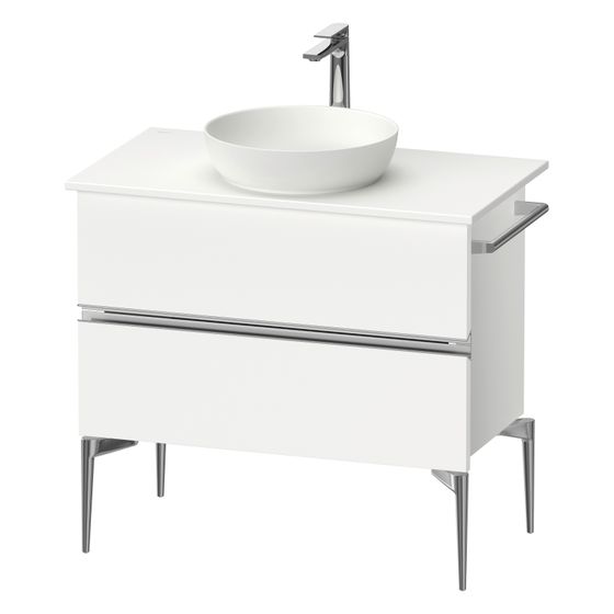 Duravit Sivida Konsolenwaschtischunterbau bodenstehend 475x845x548mm ohne KSP Mattweiß, Griffleiste, 2 SK