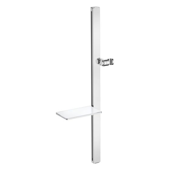 Duravit Brausestange mit Ablage 800mm, Handbrausehalterung höhenverstellbar, Chrom Hochglanz