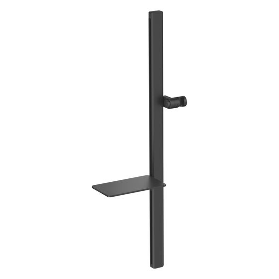 Duravit Brausestange mit Ablage 800mm, Handbrausehalterung höhenverstellbar, Mattschwarz