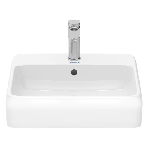 Duravit Qatego Aufsatzbecken 500mm, Weiß Hochglanz, HygieneGlaze, mit HLB, mit Überlauf, RW glasiert