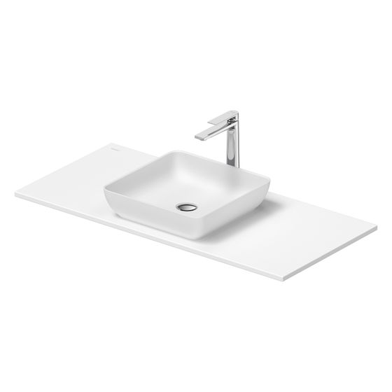 Duravit Sivida Aufsatzbecken mit Konsole 500x1080x123mm, Eckig, 1 Becken, 1 Waschplatz, Weiß Seidenmatt