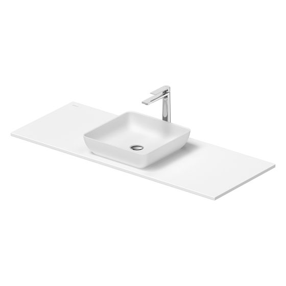 Duravit Sivida Aufsatzbecken mit Konsole 500x1280x123mm, Eckig, 1 Becken, 1 Waschplatz, Weiß Seidenmatt
