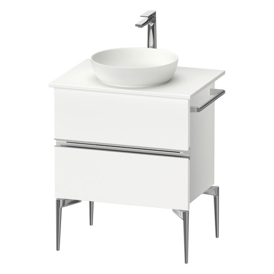 Duravit Sivida Konsolenwaschtischunterbau bodenstehend 475x645x548mm ohne KSP Mattweiß, Griffleiste, 2 SK