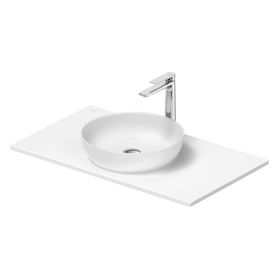 Duravit Sivida Aufsatzbecken mit Konsole 500x880x123mm, Rund, 1 Becken, 1 Waschplatz, Weiß Seidenmatt