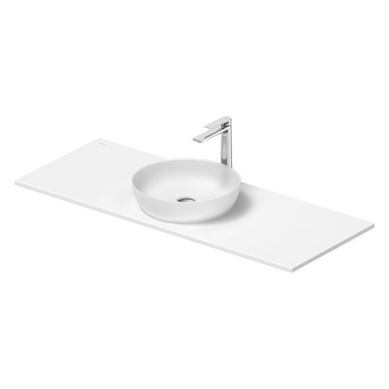 Duravit Sivida Aufsatzbecken mit Konsole 500x1280x123mm, Rund, 1 Becken, 1 Waschplatz, Weiß Seidenmatt