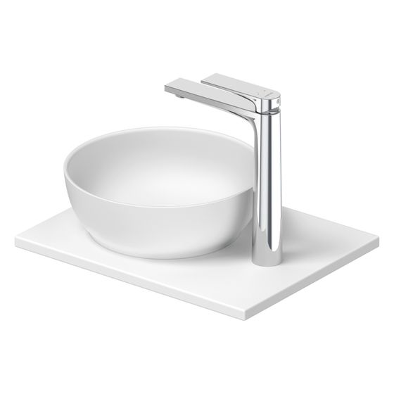 Duravit Sivida Aufsatzbecken mit Konsole 330x410x123mm, Rund, 1 Becken, 1 Waschplatz, Weiß Seidenmatt