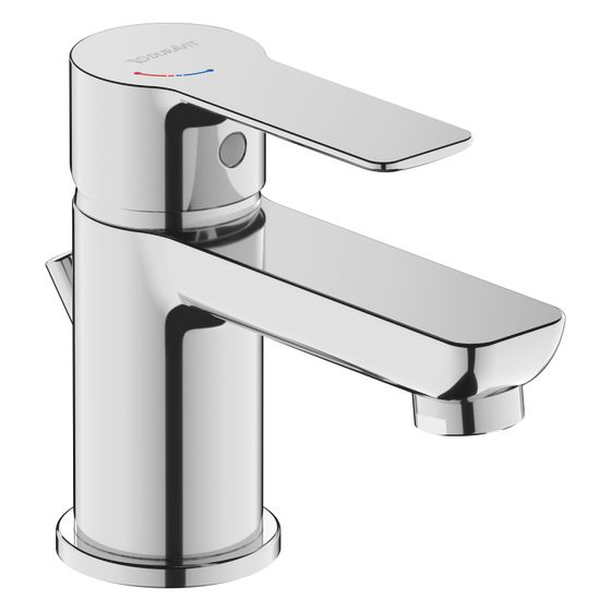 Duravit D-Code Einhebel-Waschtischmischer 125mm, Chrom HG, Keramikmischsystem, Ausladung 95mm, 4l/min mit Garnitur