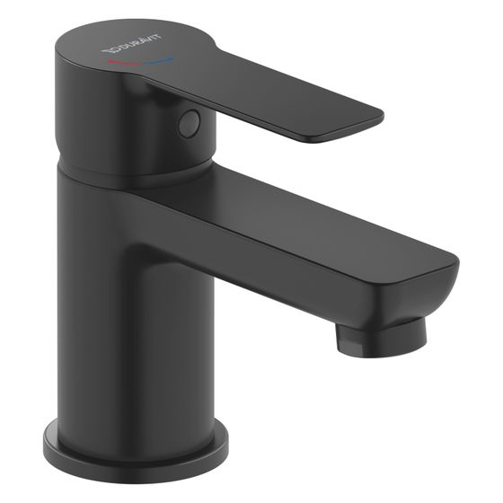 Duravit D-Code Einhebel-Waschtischmischer 125mm, Mattschwarz, Keramikmischsystem, Ausladung 95mm, 4l/min