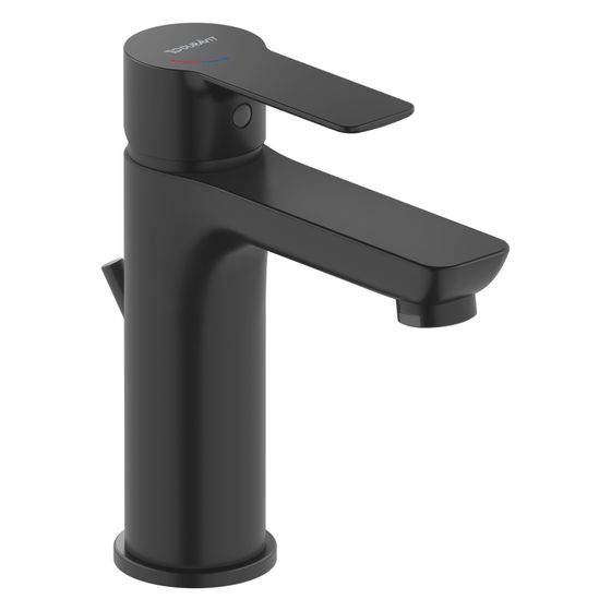 Duravit D-Code Einhebel-Waschtischmischer 167mm, Mattschwarz, Keramikmischsystem, Ausladung 107mm, 4l/min mit Garnitur
