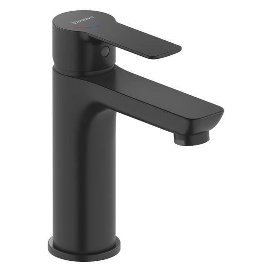 Duravit D-Code Einhebel-Waschtischmischer 167mm, Mattschwarz, Keramikmischsystem, Ausladung 107mm, 4l/min