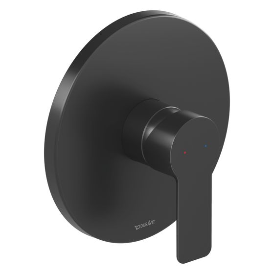 Duravit D-Code Einhebel-Brausemischer Unterputz, Anzahl Verbraucher 1, Mattschwarz, 24,5l/min, Rosette rund d. 170mm