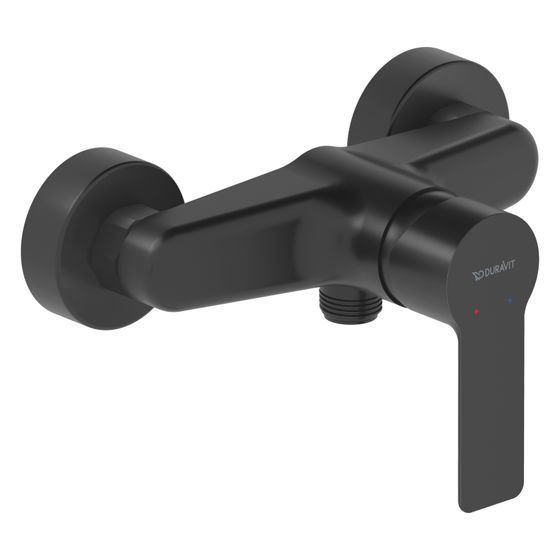 Duravit D-Code Einhebel-Brausemischer Aufputz, Mattschwarz, Anschlussart S-Anschlüsse, 1/2