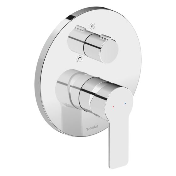 Duravit D-Code Einhebel-Wannenmischer Unterputz, Anzahl Verbraucher 2, Chrom, Wannen./Handb. 22,5l/min, Rosette rund d.170mm
