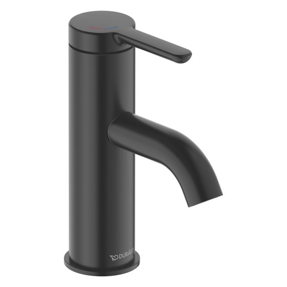 Duravit C.1 Einhebel-Waschtischmischer S FreshStart und MinusFlow, Mattschwarz, 4l/min, Ausladung 91mm, Höhe 155mm