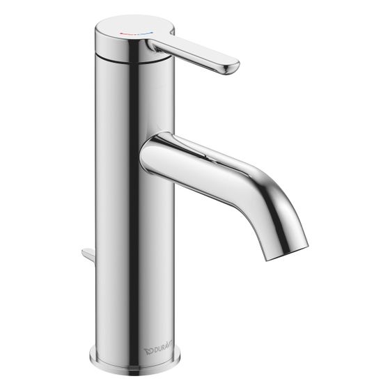 Duravit C.1 Einhebel-Waschtischmischer M FreshStart und MinusFlow, Chrom, 4l/min, mit Garnitur, Ausladung 113mm, Höhe 175mm