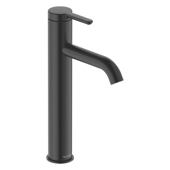 Duravit C.1 Einhebel-Waschtischmischer L FreshStart und MinusFlow, Mattschwarz, 4l/min, Ausladung 136mm, Höhe 252mm