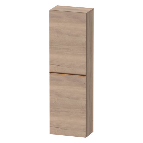Duravit D-Neo Halbhochschrank Dekor 240x400x1320mm Eiche Marmoriert Matt, 1 Tür R 4 Glasfachböden, Griff Bronze