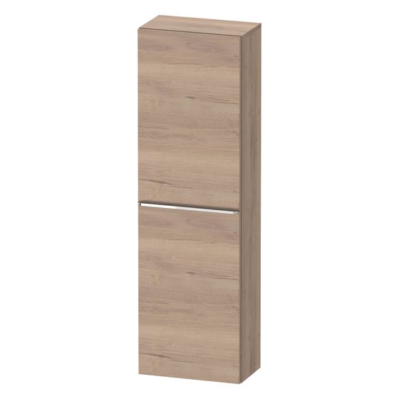Duravit D-Neo Halbhochschrank Dekor 240x400x1320mm, Eiche Marmoriert Matt, 1 Tür L 4 Glasfachböden, Griff Chrom