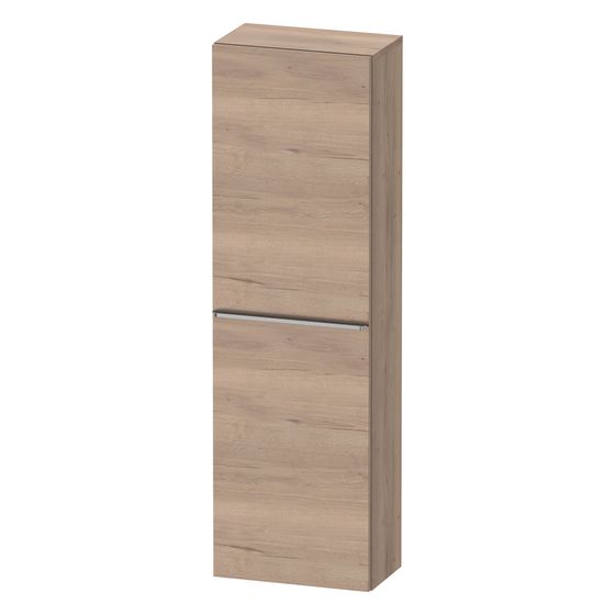 Duravit D-Neo Halbhochschrank Dekor 240x400x1320mm Eiche Marmoriert Matt, 1 Tür L 4 Glasfachböden, Griff Edelstahl