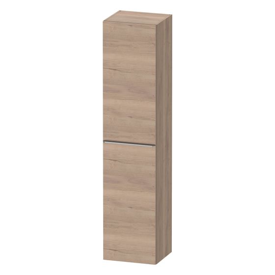 Duravit D-Neo Hochschrank Dekor 360x400x1760mm Eiche Marmoriert Matt, 1 Tür L Griff Edelstahl, 5 Glasfachböden, 50mm